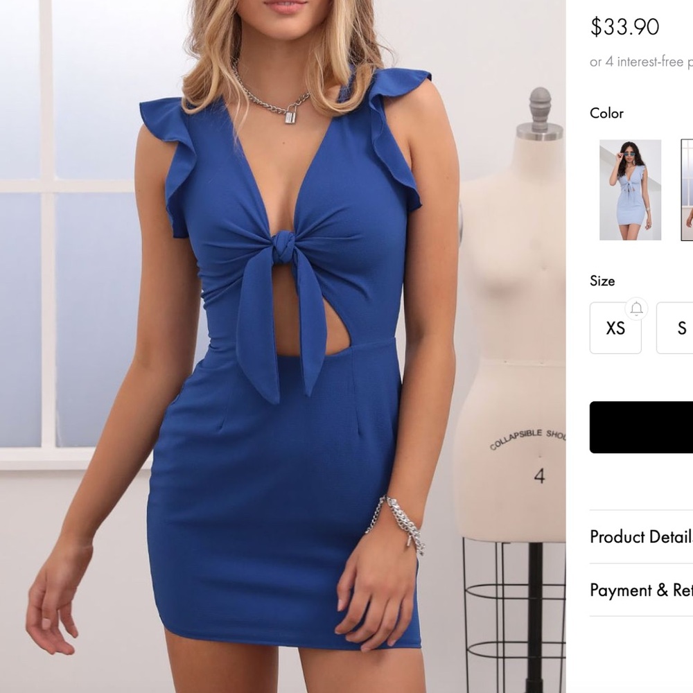 Lucy in the Sky Royal blue Bodycon Mini Dress XS